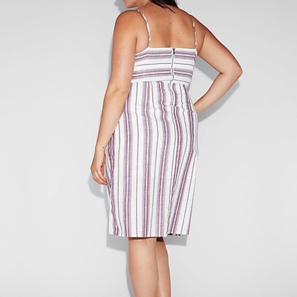 Express | Dresses | Nwt Plus Size Striped Cutout Wrap Midi Dress | Poshmark
